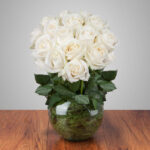 خرید گلدان گل رز سفید