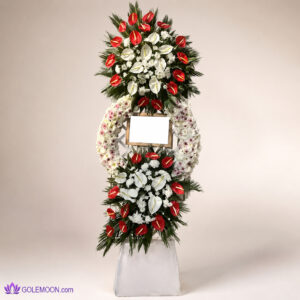 خرید تاج گل دو طبقه باشکوه