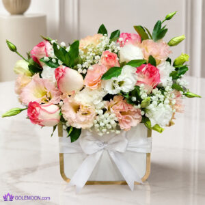 خرید جعبه گل دنیا 6 شاخه رز