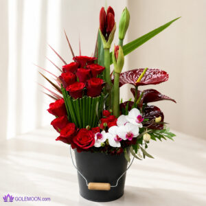 خرید باکس گل خاص زمستانی عاشقانه ولنتاین