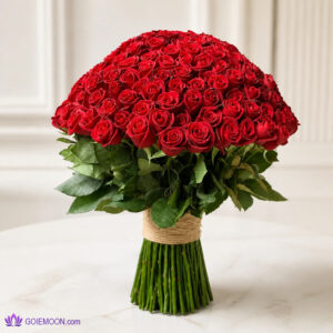 خرید دسته گل ۱۵۰ شاخه رز سرخ