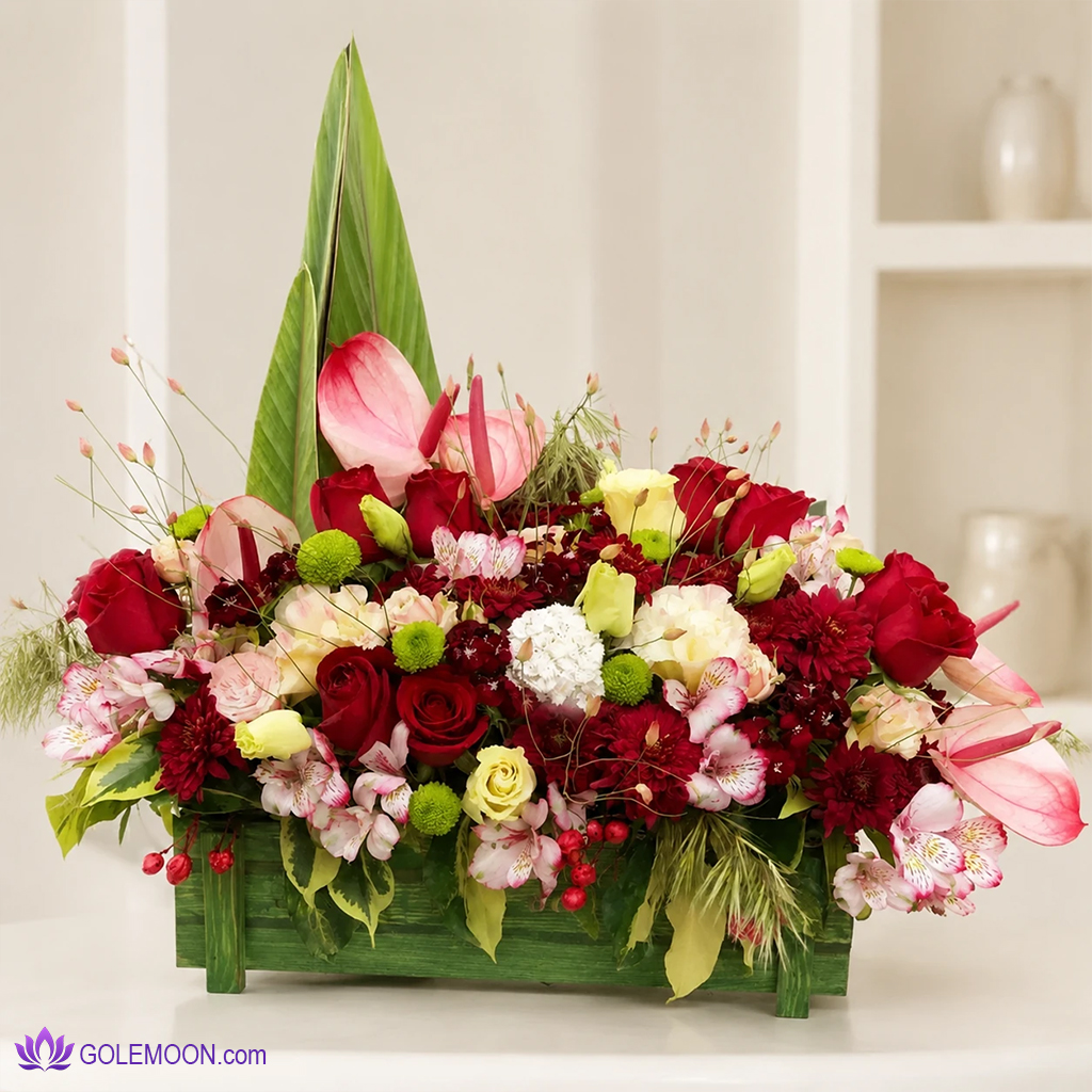 خرید جعبه گل سبز رنگ خرید جعبه گل سبز رنگ