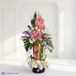 خرید سبد گل مخصوص تبریک