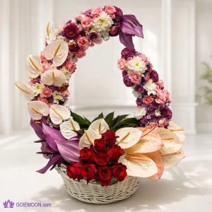 خرید سبد گل بسیار شکیل