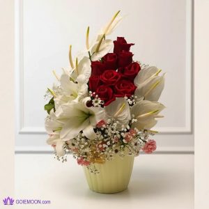خرید سبد گل رومیزی زیبا