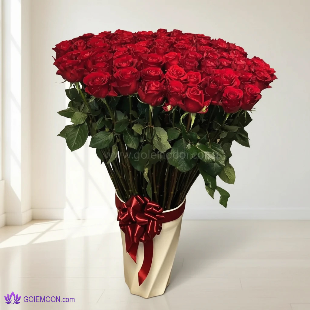 دسته گل یک بقل عشق 100 شاخه دسته گل یک بقل عشق 100 شاخه