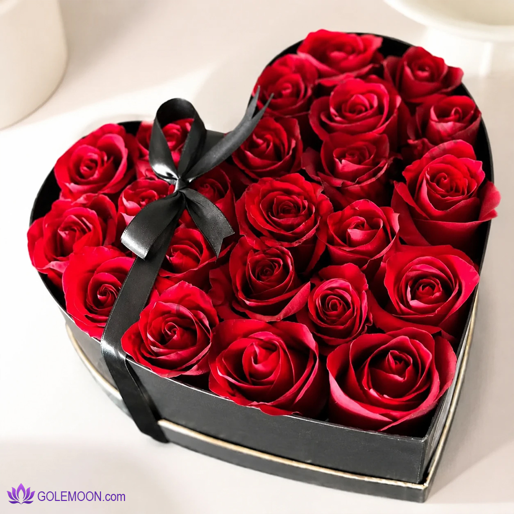 خرید باکس گل 25 شاخه خرید باکس گل 25 شاخه