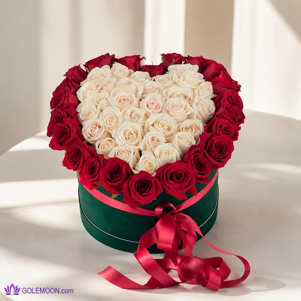 خرید باکس گل 50 شاخه عشق خرید باکس گل 50 شاخه عشق