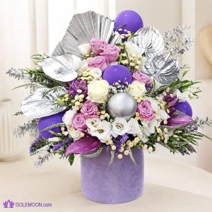 خرید باکس گل بنفشه