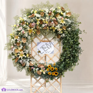 خرید تاج گل زرین