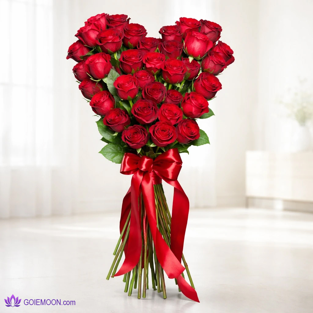 خرید دسته گل قلب 35 شاخه خرید دسته گل قلب 35 شاخه