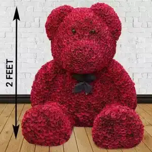 خرید 1000 رز قرمز خرس عروسکی (امارات)
