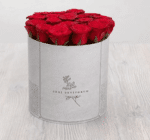 خرید 101 زبان من دوستت دارم گل رز در جعبه استوانه سفید(ترکیه)