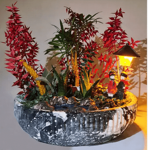 Herb Garden Marbling Tray Pot خرید سینی گلدان مرمرینگ هرب گاردن(ترکیه)