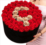 خرید گل رز قرمز ناپدید در یک جعبه مخملی شخصی(ترکیه)