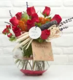 خرید ViaBonte-گل رز قرمز برای یک خانم آبی (ترکیه)