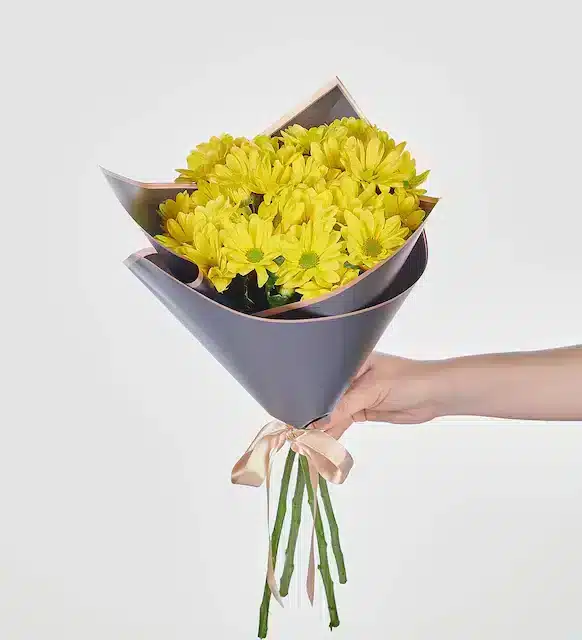 دسته گل گل مروارید زرد