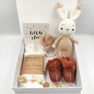 جعبه هدیه نوزاد خرگوش تازه متولد شده
