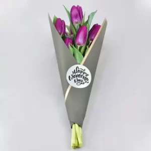 دسته گل لاله بنفش برای روز زن