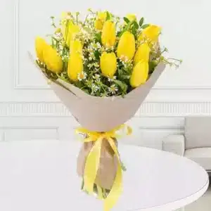 دسته گل لاله زرد