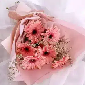 دسته گل ژربرا صورتی زیبا استاندارد