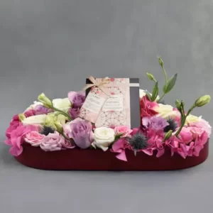 تخت گلدار در سینی درجه یک با جعبه میرزام
