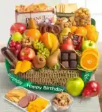 خرید سبد هدیه تولدت مبارک میوه و شیرینی (آمریکا)