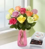 خرید یک دوجین گل رز مختلف (آمریکا)