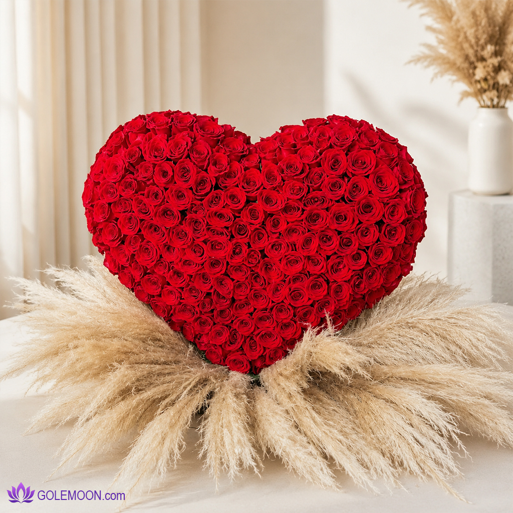 خرید باکس گل قلب 200 شاخه خرید باکس گل قلب 200 شاخه