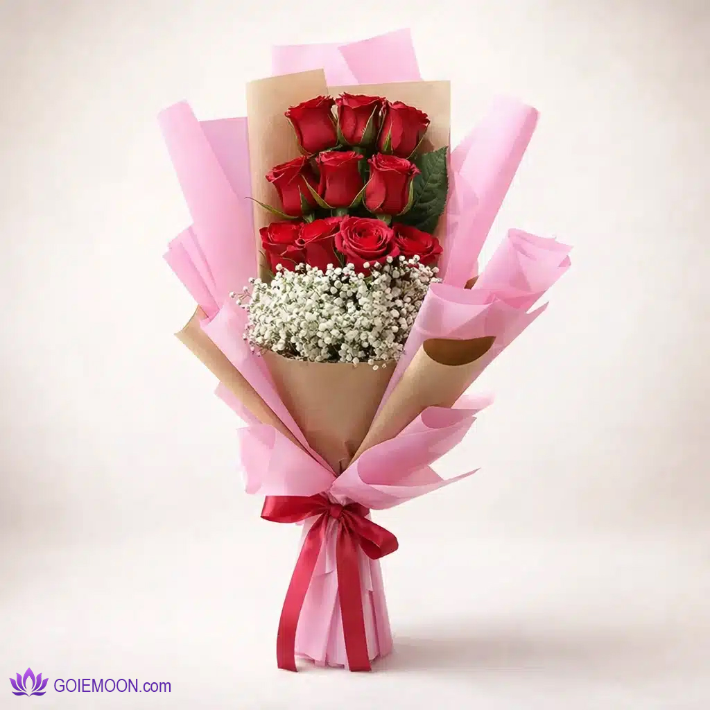 خرید دسته گل 10 شاخه رز خرید دسته گل 10 شاخه رز