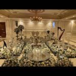 خرید دیزاین سفره عقد سفید زرد مجلسی