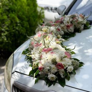 خرید گل آرایی ماشین عروس تاشا