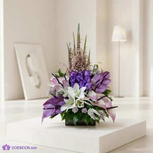خرید سبد گل بنفش 2