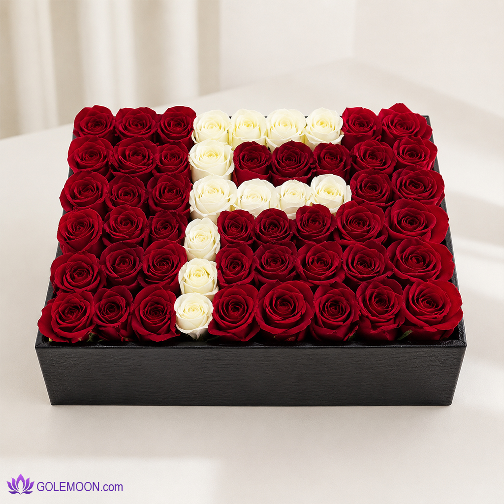 خرید باکس گل حرف F خرید باکس گل حرف F