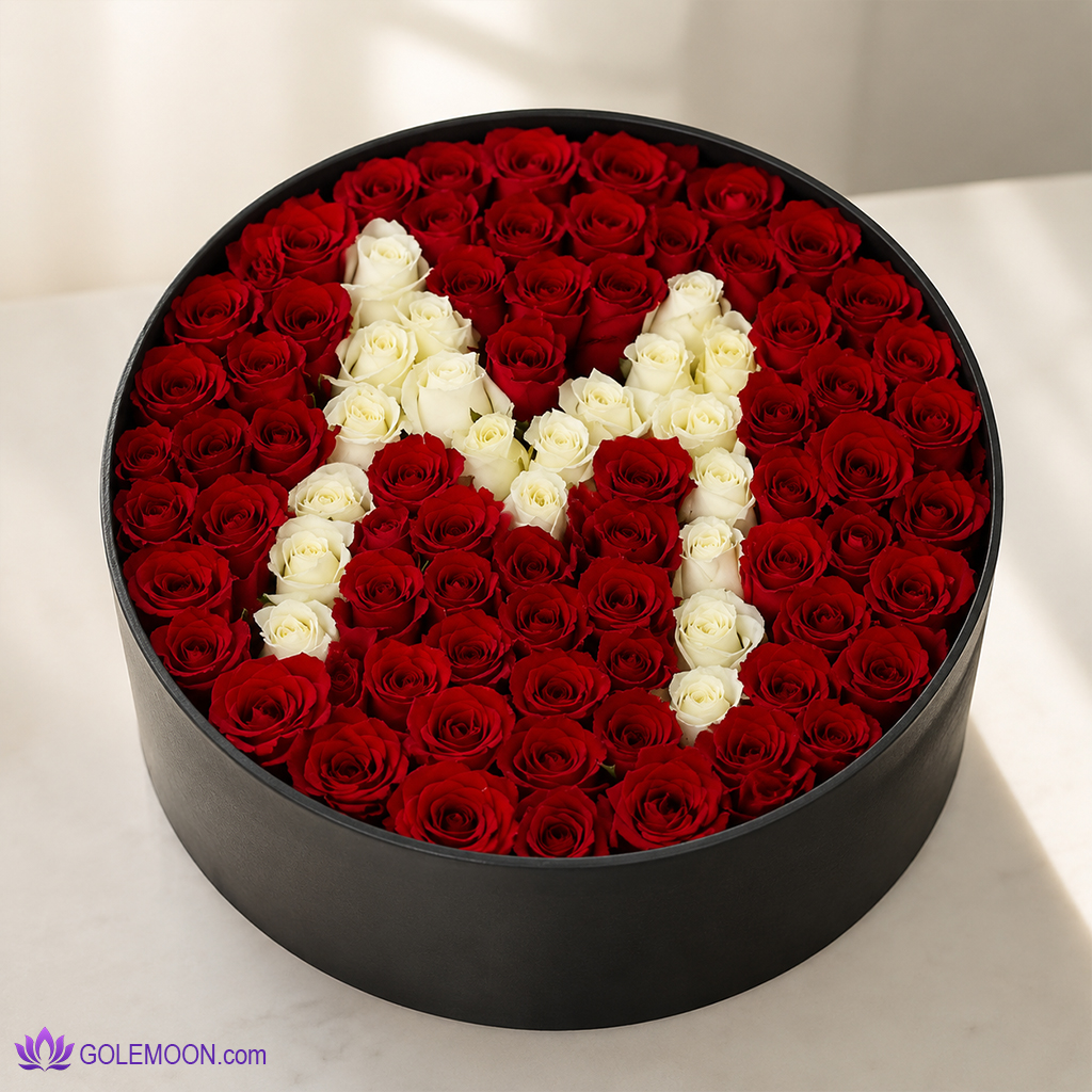 خرید باکس گل حرف M (3) خرید باکس گل حرف M