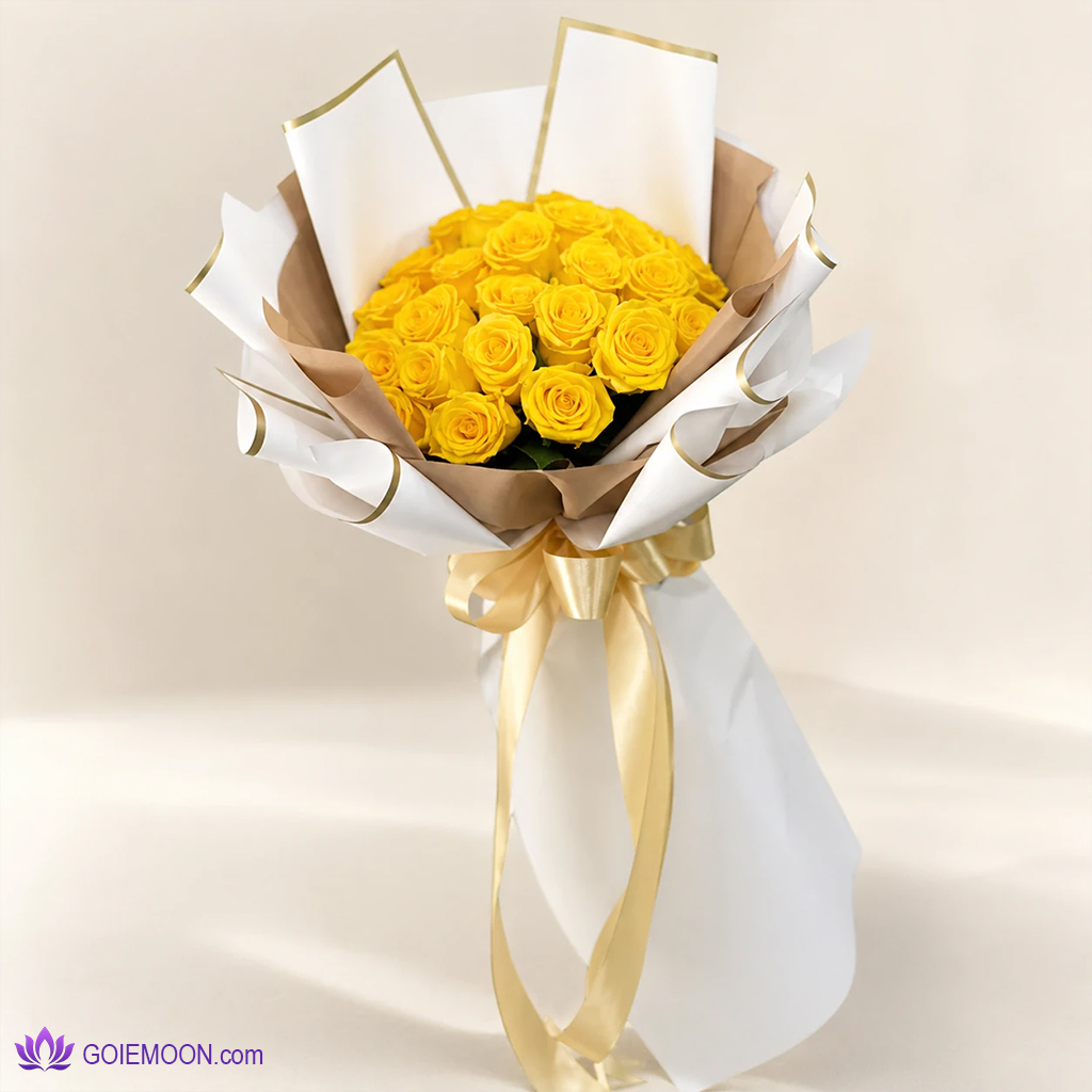 خرید دسته گل 30 شاخه رز زرد خرید دسته گل 30 شاخه رز زرد