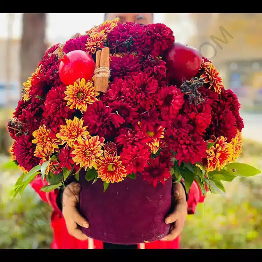 باکس گل و میوه باران خرید باکس گل و میوه باران