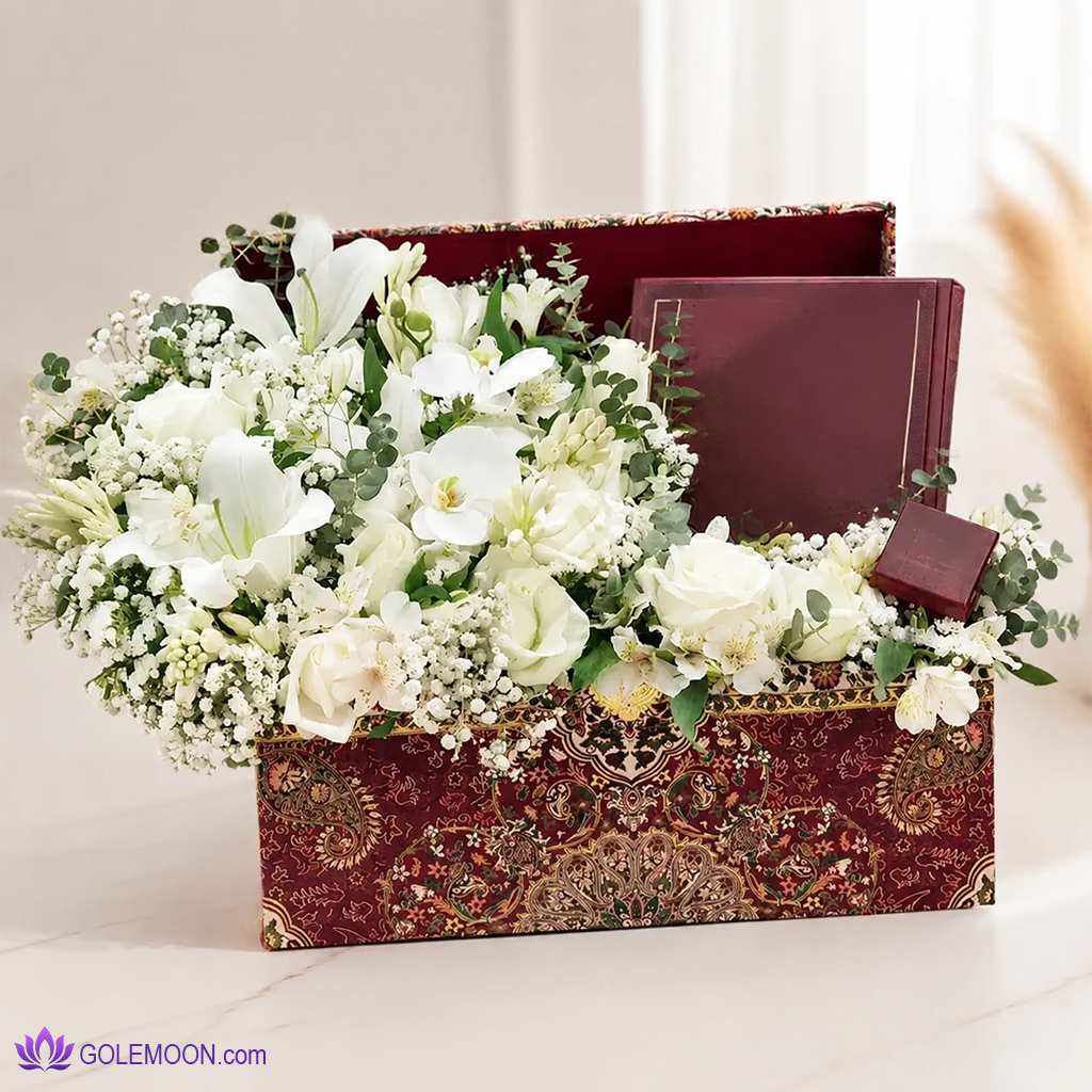 خرید باکس گل کاملیا خرید باکس گل کاملیا