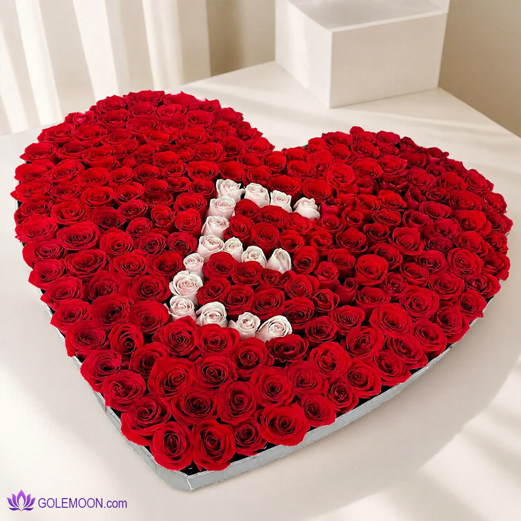 خرید باکس گل حرف E خرید باکس گل حرف E
