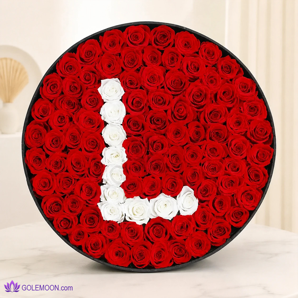 خرید باکس گل حرف L خرید باکس گل حرف L