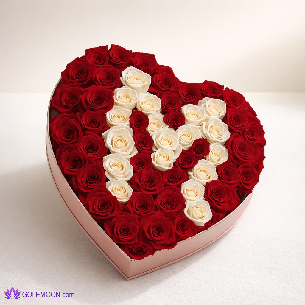 خرید باکس گل حرف M (2) خرید باکس گل حرف M