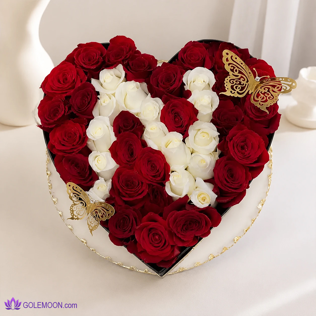 خرید باکس گل حرف N (2) خرید باکس گل حرف N