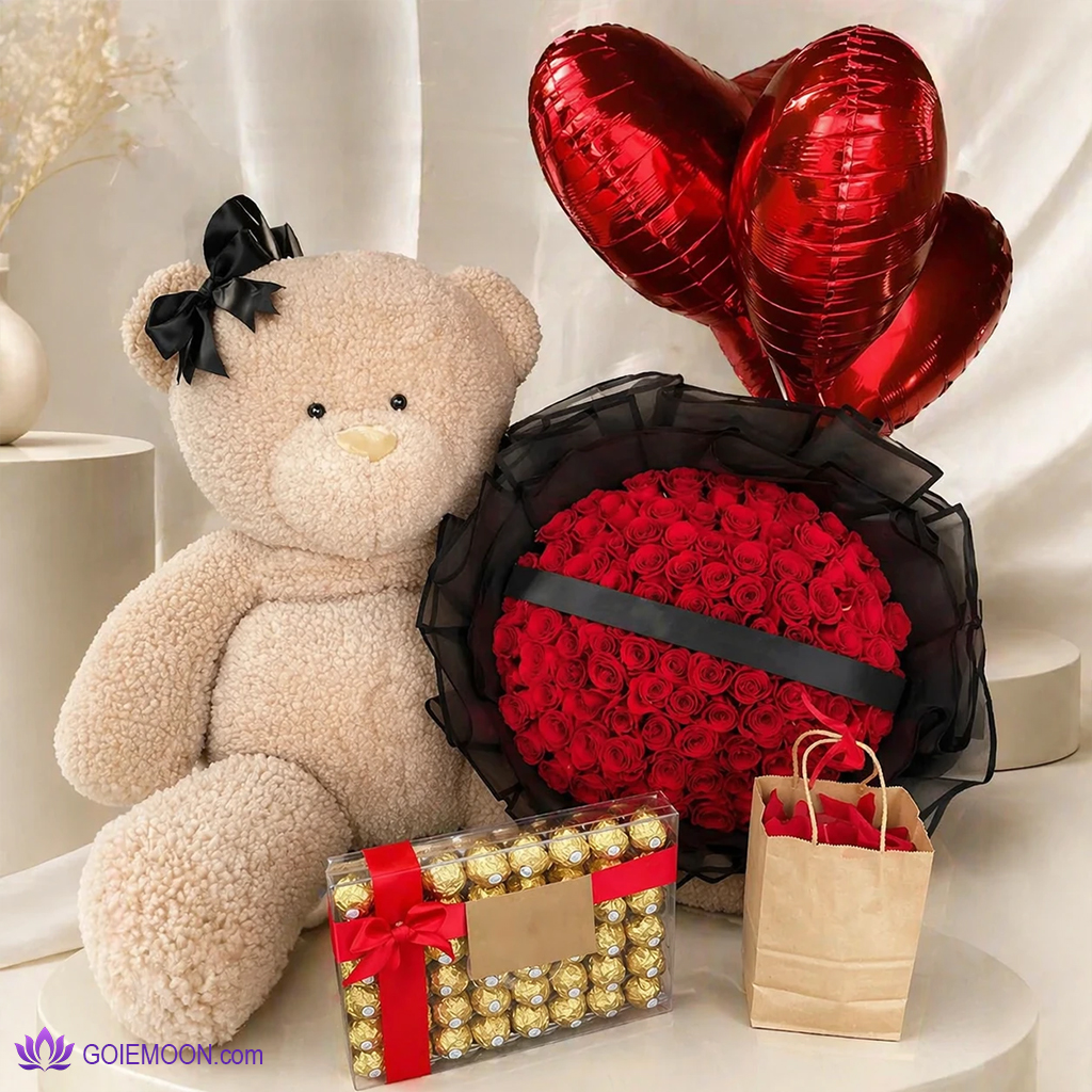 خرید پکیج دسته گل و شکلات پانیا خرید پکیج دسته گل و شکلات پانیا
