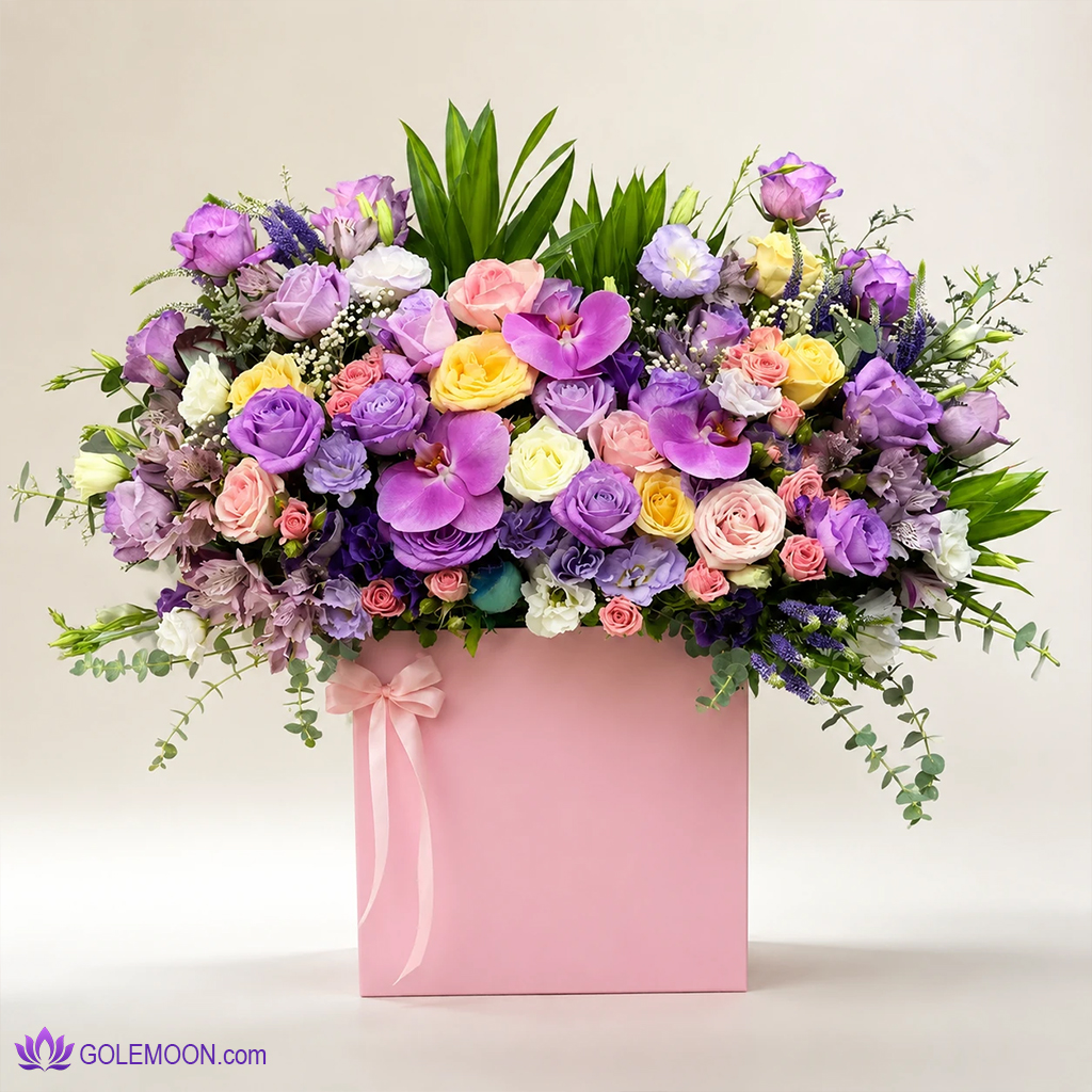 خرید باکس گل کهربا خرید باکس گل کهربا