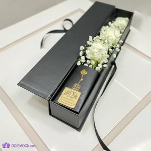 خرید باکس گل ترحیم ۳ شاخه