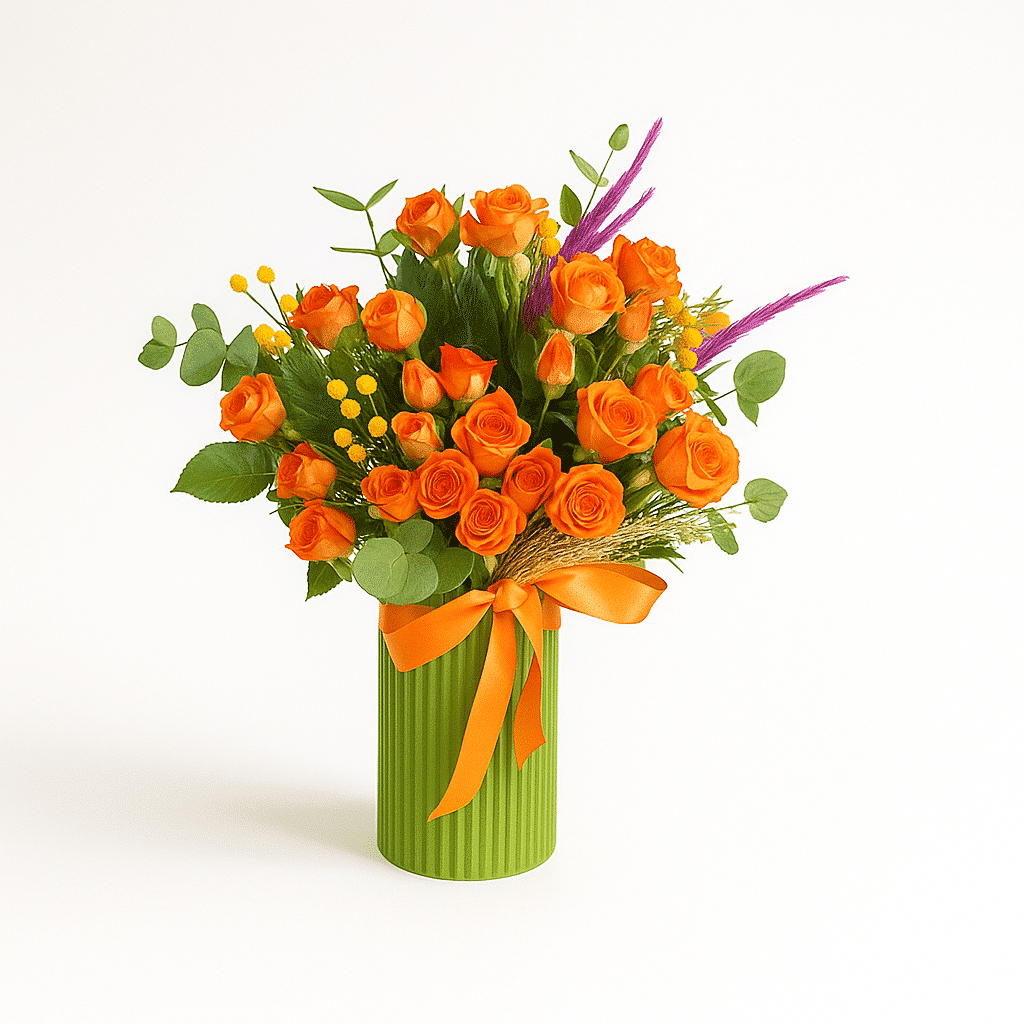 گل رز اسپری نارنجی کد31 گل رز اسپری نارنجی کد31
