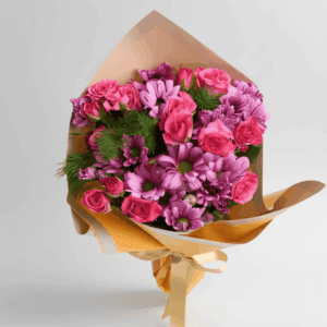 گل رز و مینا اسپری صورتی کد17