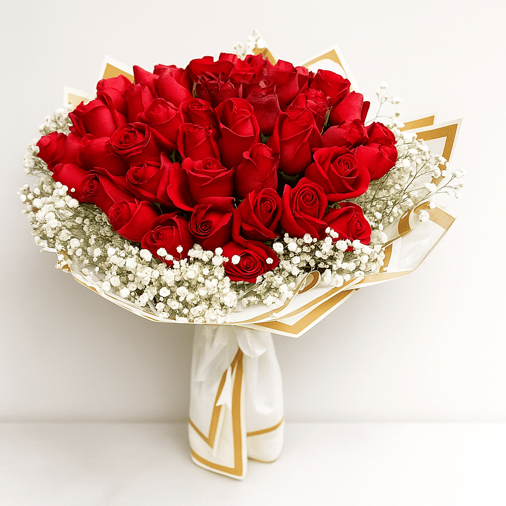 ۶۰ شاخه گل رز قرمز ساقه بلند ممتاز کد60 ۶۰ شاخه گل رز قرمز ساقه بلند ممتاز کد60