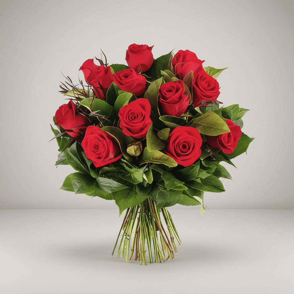 دسته گل رز اسکارلت شیک کد5 دسته گل رز اسکارلت شیک کد5