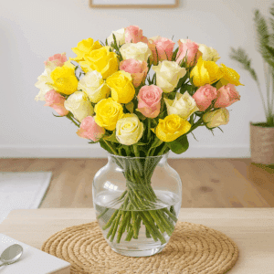 دسته گل رز سه رنگ کد6